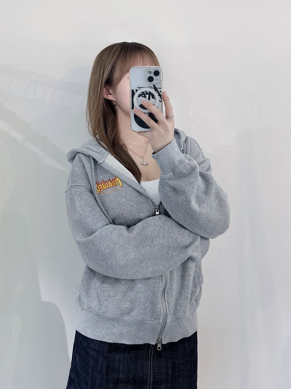 트레셔 그레이 투웨이 후드집업 상품이미지2