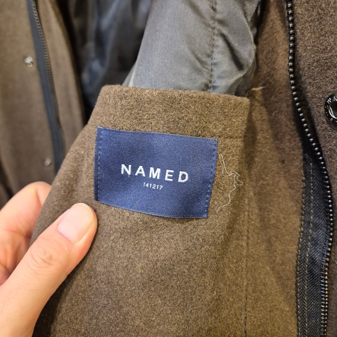 실사이즈 L~XL(착샷잇음) 브라운 울 롱코트 상품이미지6