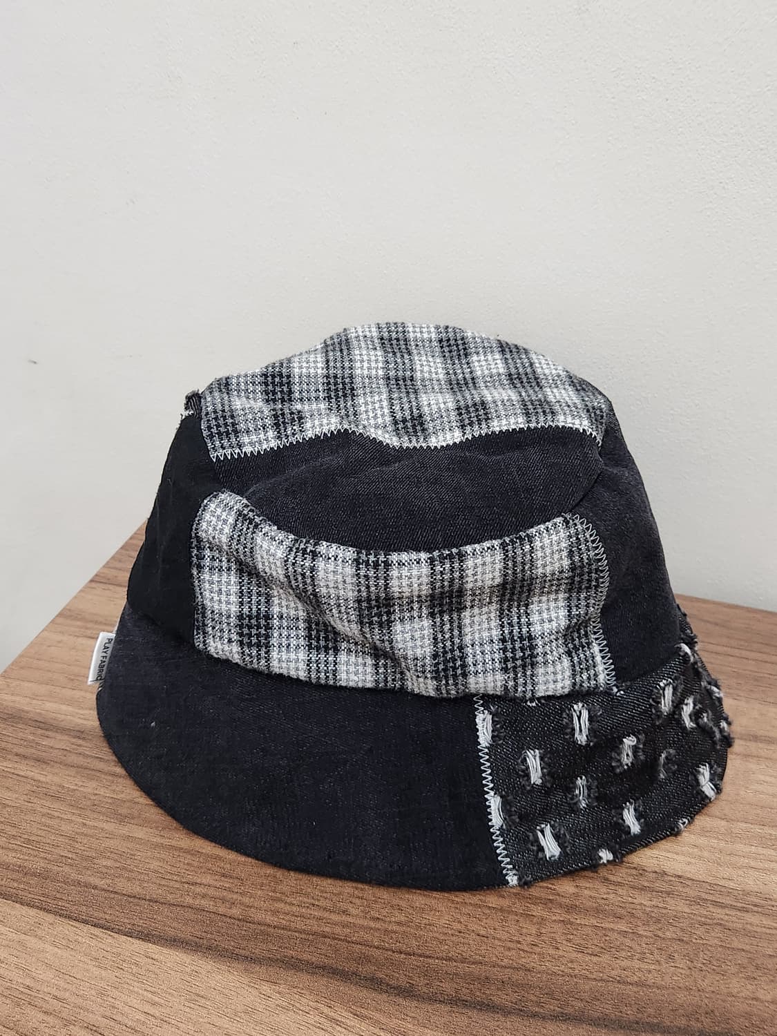 (no.4) 리버시블 패치워크 벙거지 버킷햇 Black Mix 상품이미지2