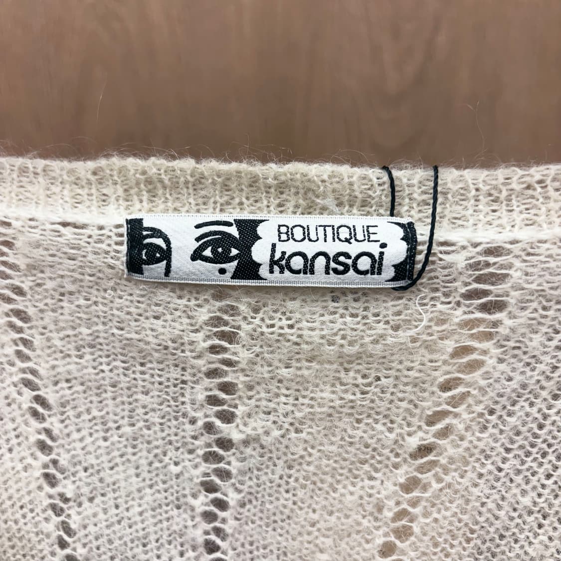 JPN 브이넥 긴팔 니트 가디건 기하학 패턴 버튼 디테일 아이보리 그레이 상품이미지7