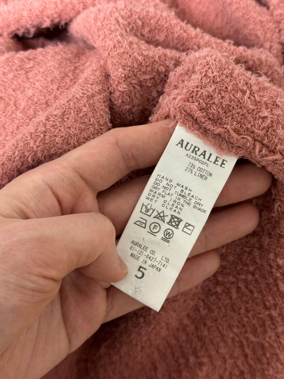 [5] 오라리 더스티핑크 니트 상품이미지3