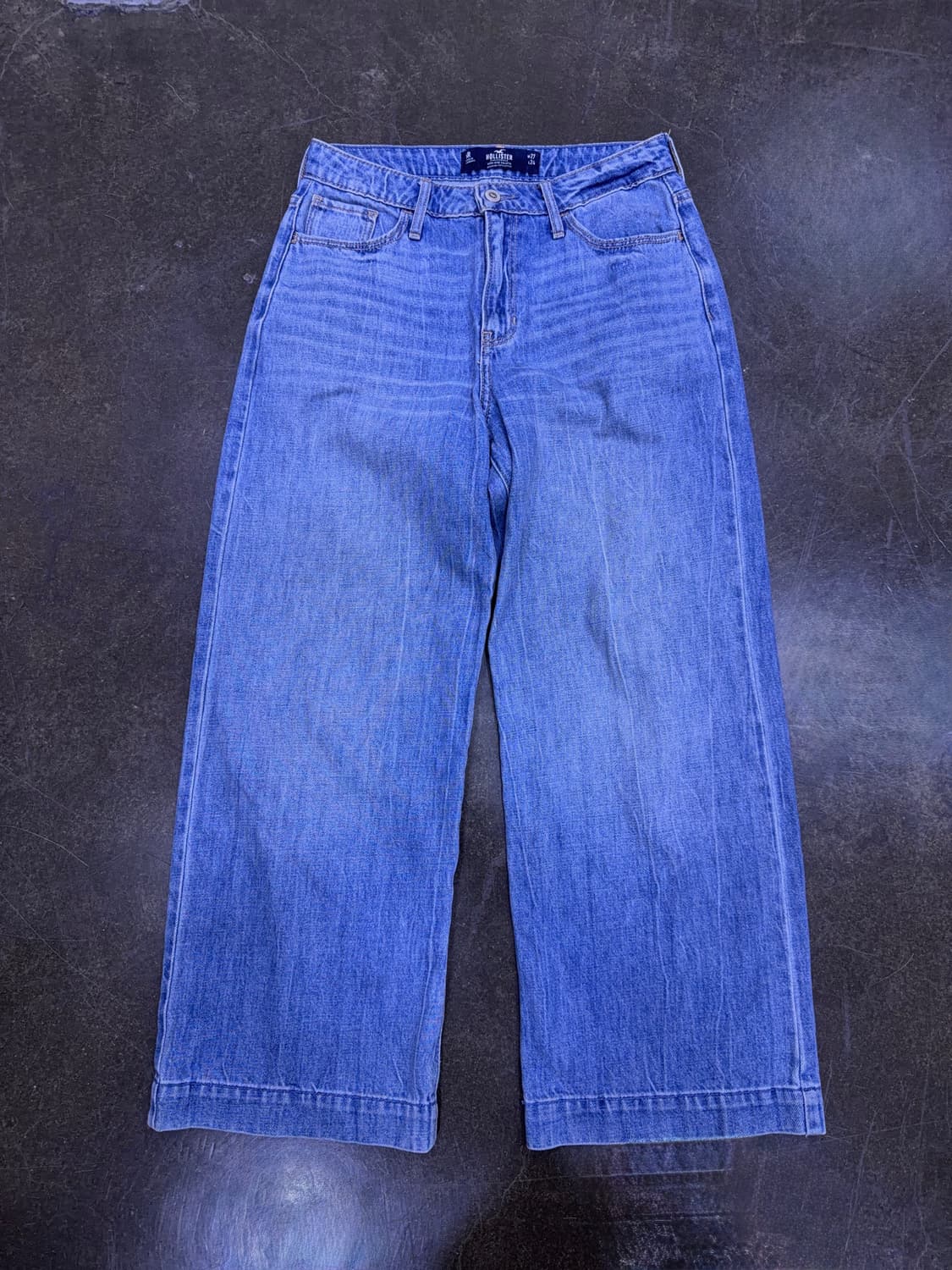 홀리스터 하이라이즈 큐롯 중청 워싱 데님팬츠 27 상품이미지1