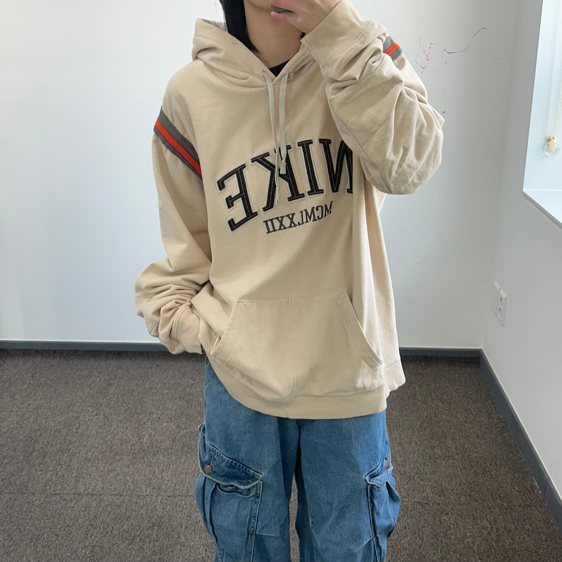 Nike 나이키 브라운로고 베이지 후드티 상품이미지2