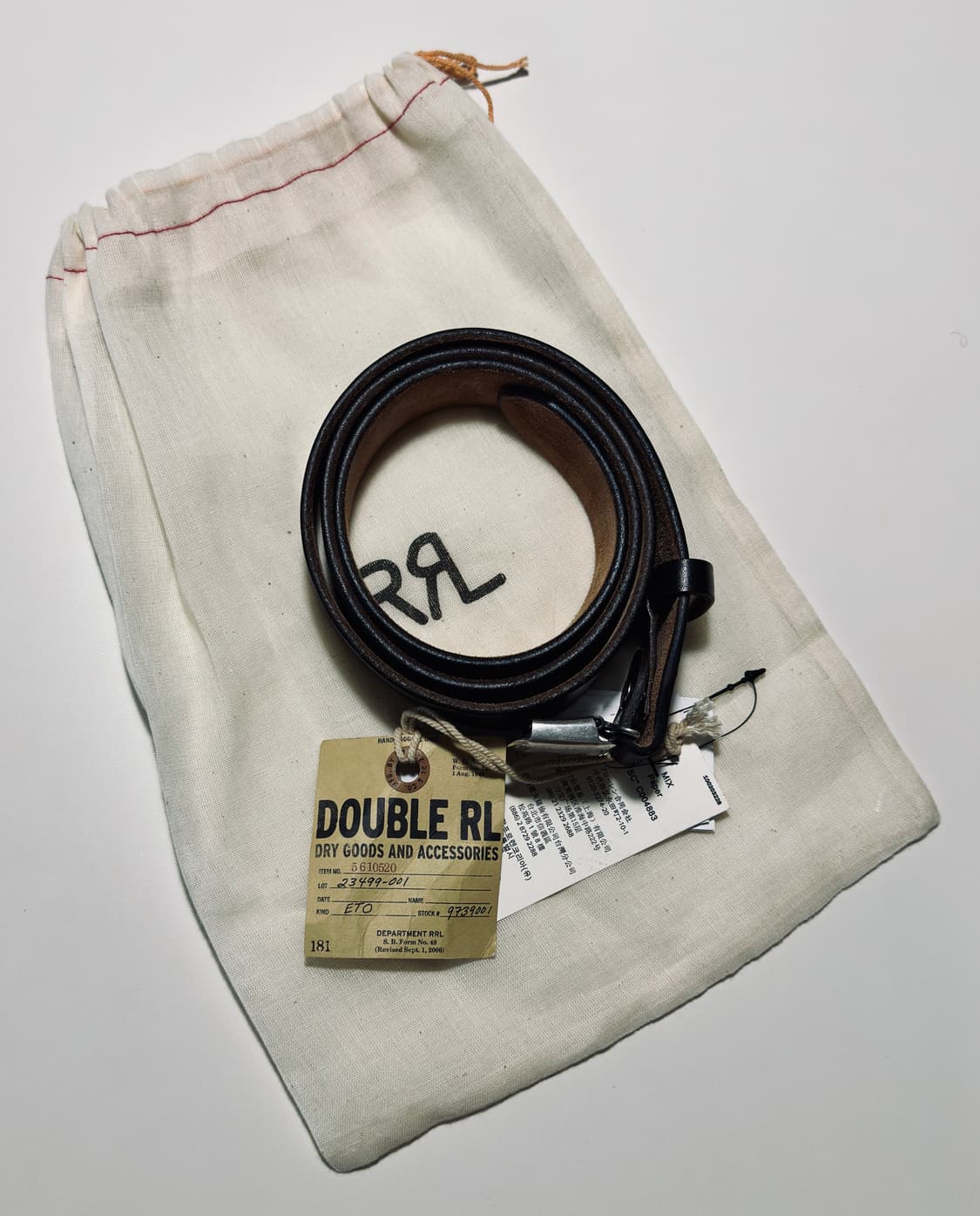 RRL 더블알엘 빈센스벨트 블랙 34사이즈 신품 상품이미지2