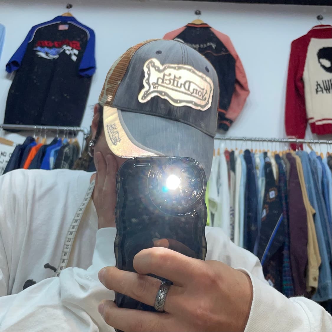 Von dutch 본더치 Y2K 리플렉티브 카모 볼캡 상품이미지1