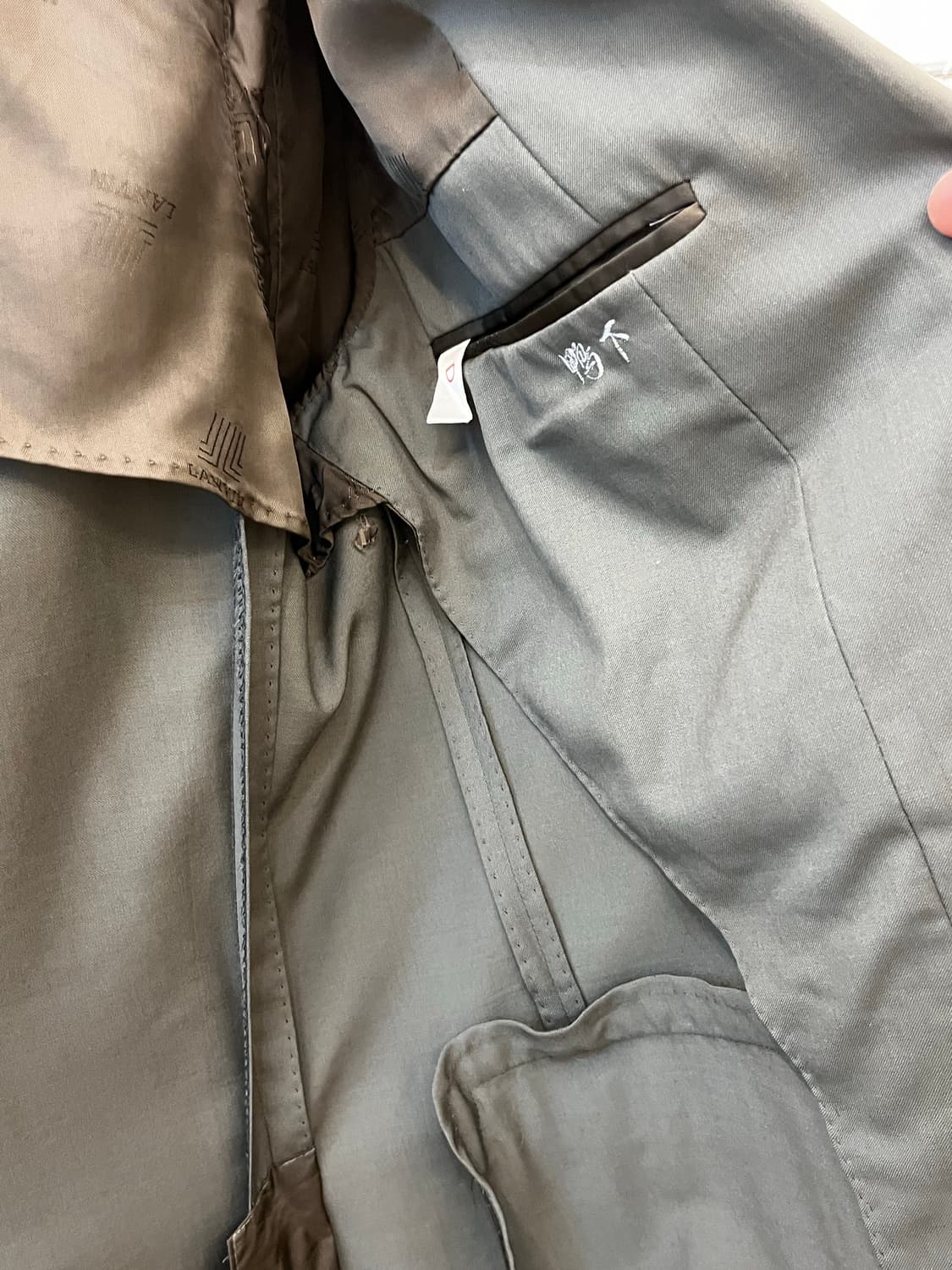 랑방 울 테일러드 자켓 카키 그레이 상품이미지7