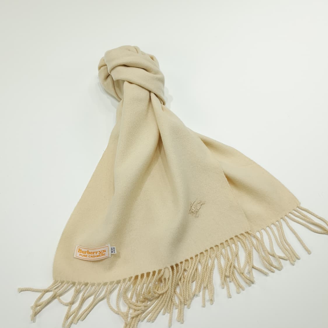 MX216 버버리 크림아이보리 캐시미어 목도리 머플러 상품이미지2