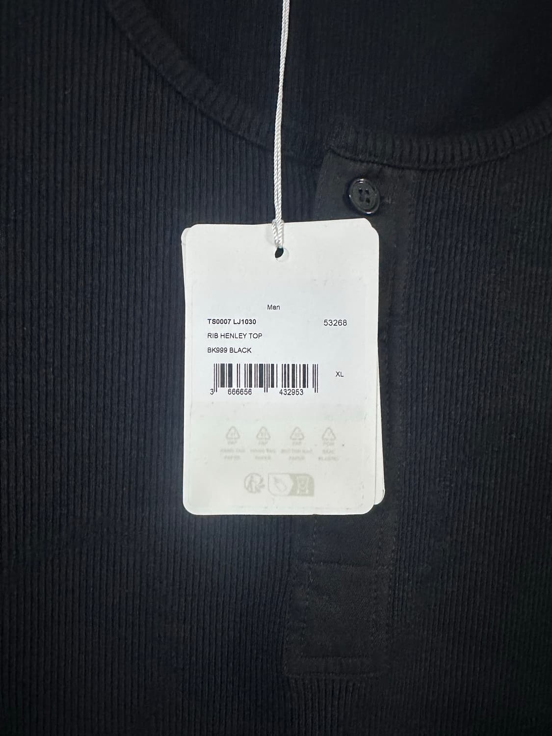 르메르 26SS 립 헨리넥 블랙 XL 상품이미지4