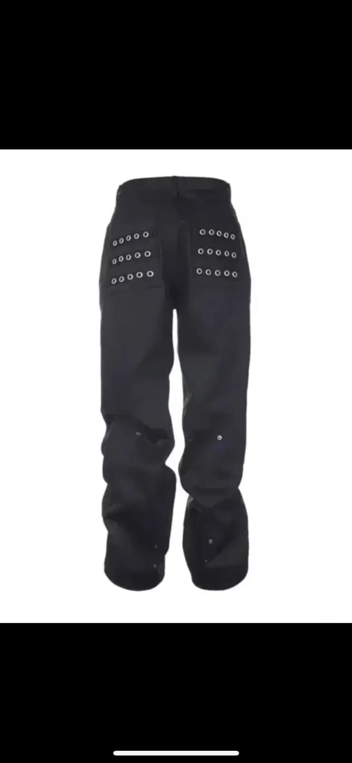 비엑세스 Eyelet Button Black Jeans 상품이미지1