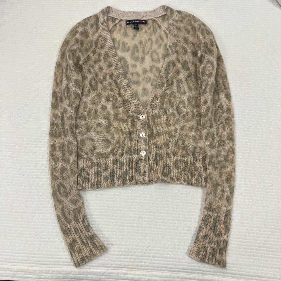 바나나리퍼블릭 레오파드 모헤어 갸루 가디건 상품이미지1