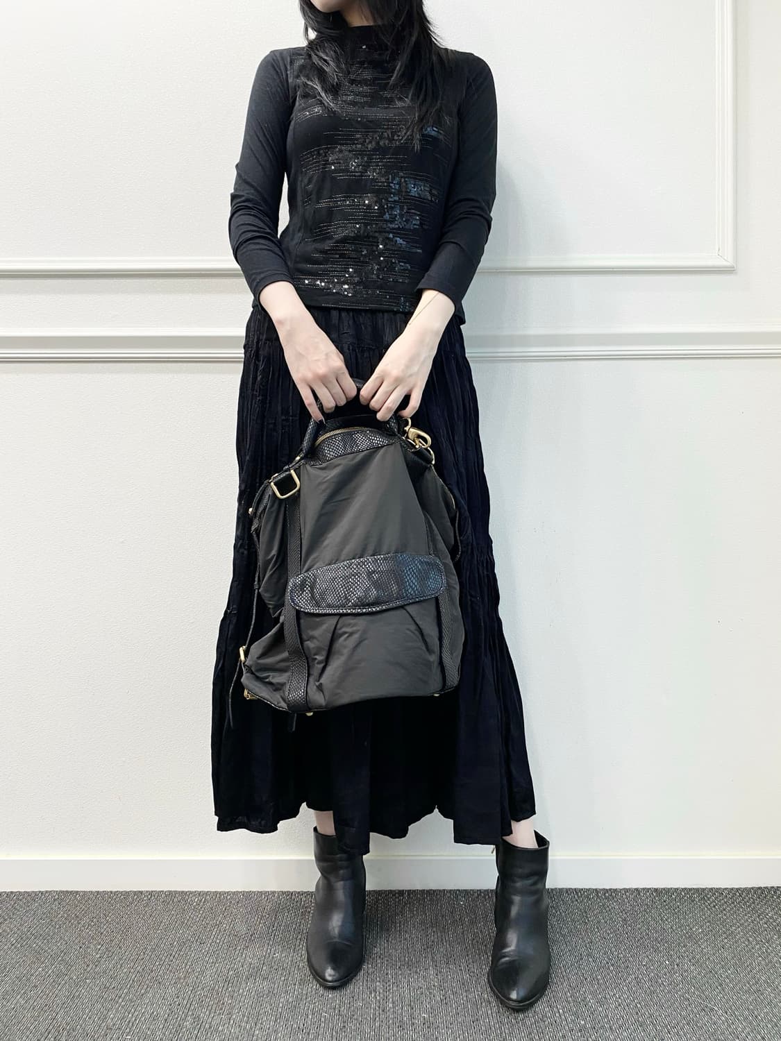  [CherCheur] Y2K Glitter Black Sleeve 상품이미지4