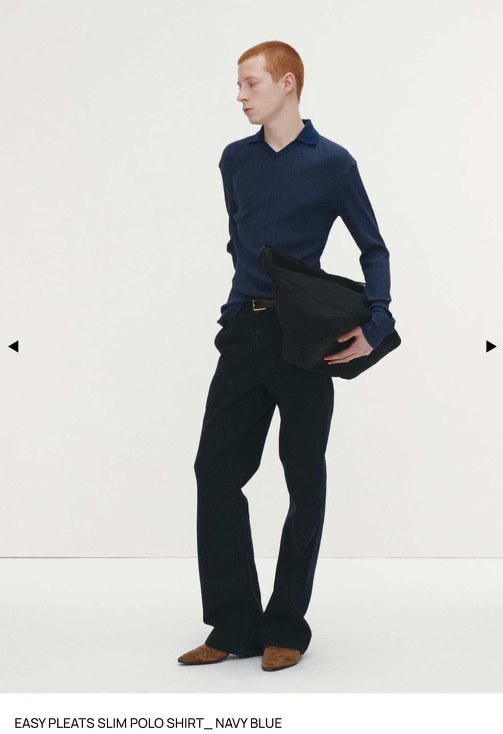 토니웩 플리츠 슬림 폴로 네이비 L 상품이미지1