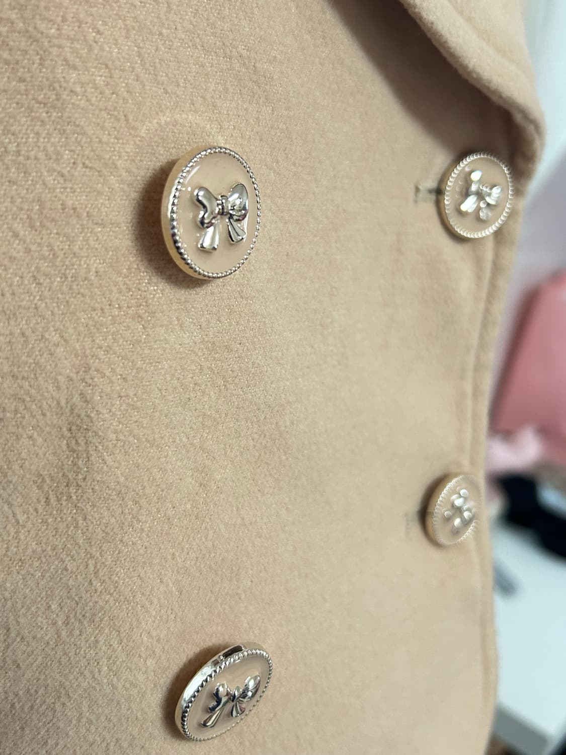 리즈리사 빅카라 하프코트 리본버튼 히메가루 라떼갸루 상품이미지2