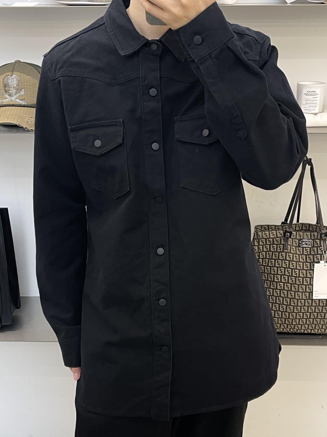 오프화이트 14ss 애로우 프린티드 데님 셔츠 상품이미지2