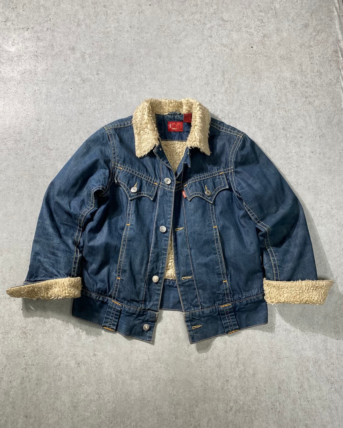 [M] 00s Levi's 리바이스 타입원 데님 쉐르파 자켓 상품이미지1