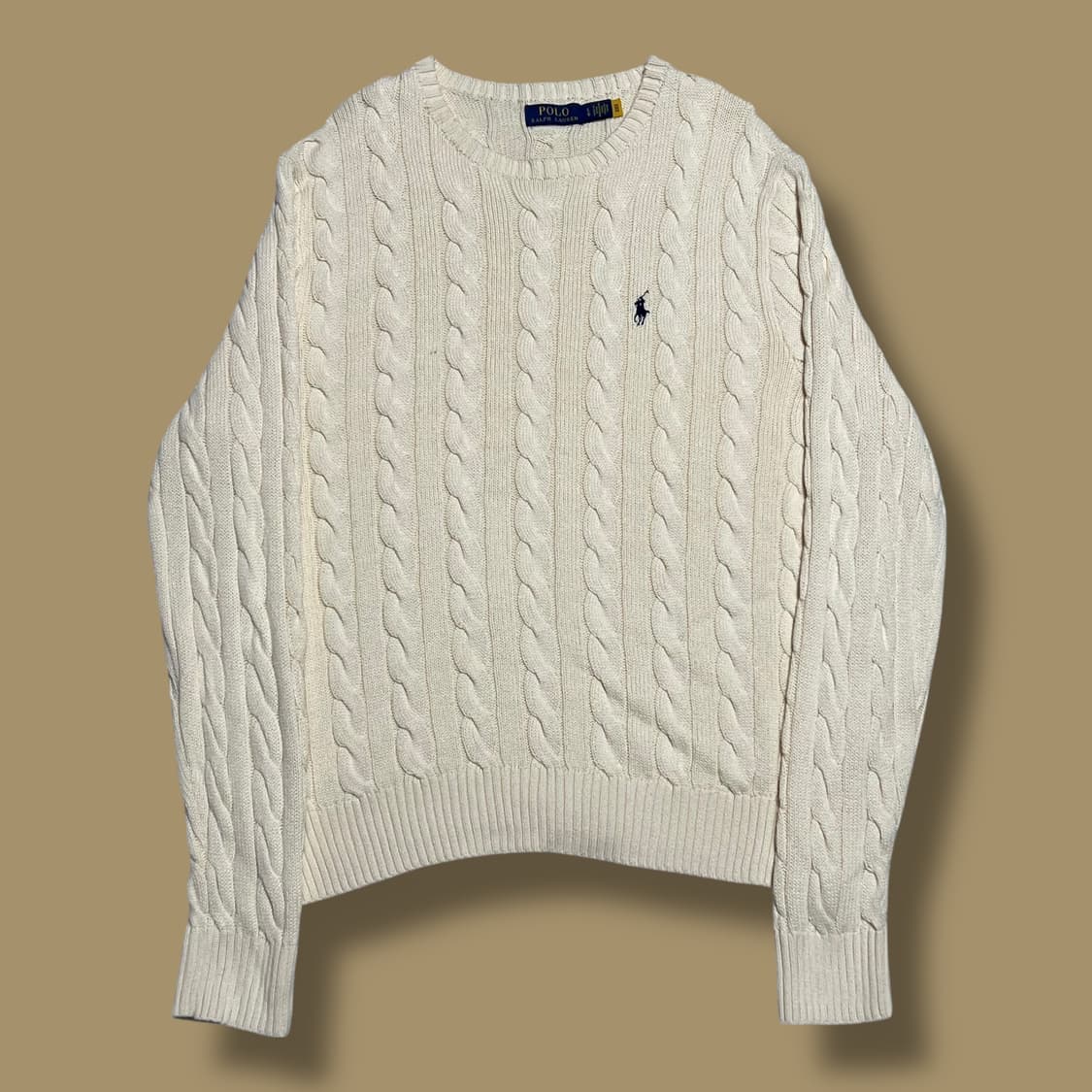 Polo Ralph Lauren 정품 여성용 아이보리 코튼 케이블 니트 상품이미지1