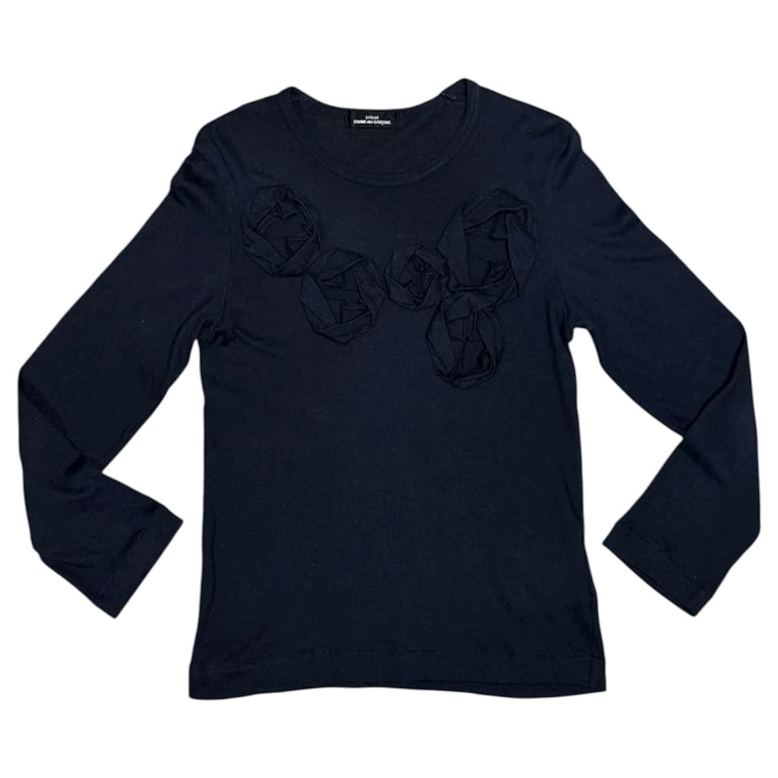 2001 꼼데가르송 5송이 장미 결합 울 니트 롱슬리브 스웨터 상품이미지2