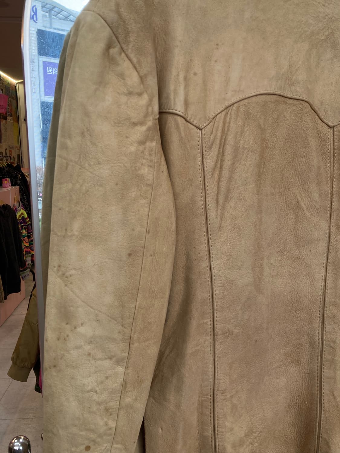 빈티지 베이지 스웨이드 자켓 상품이미지6