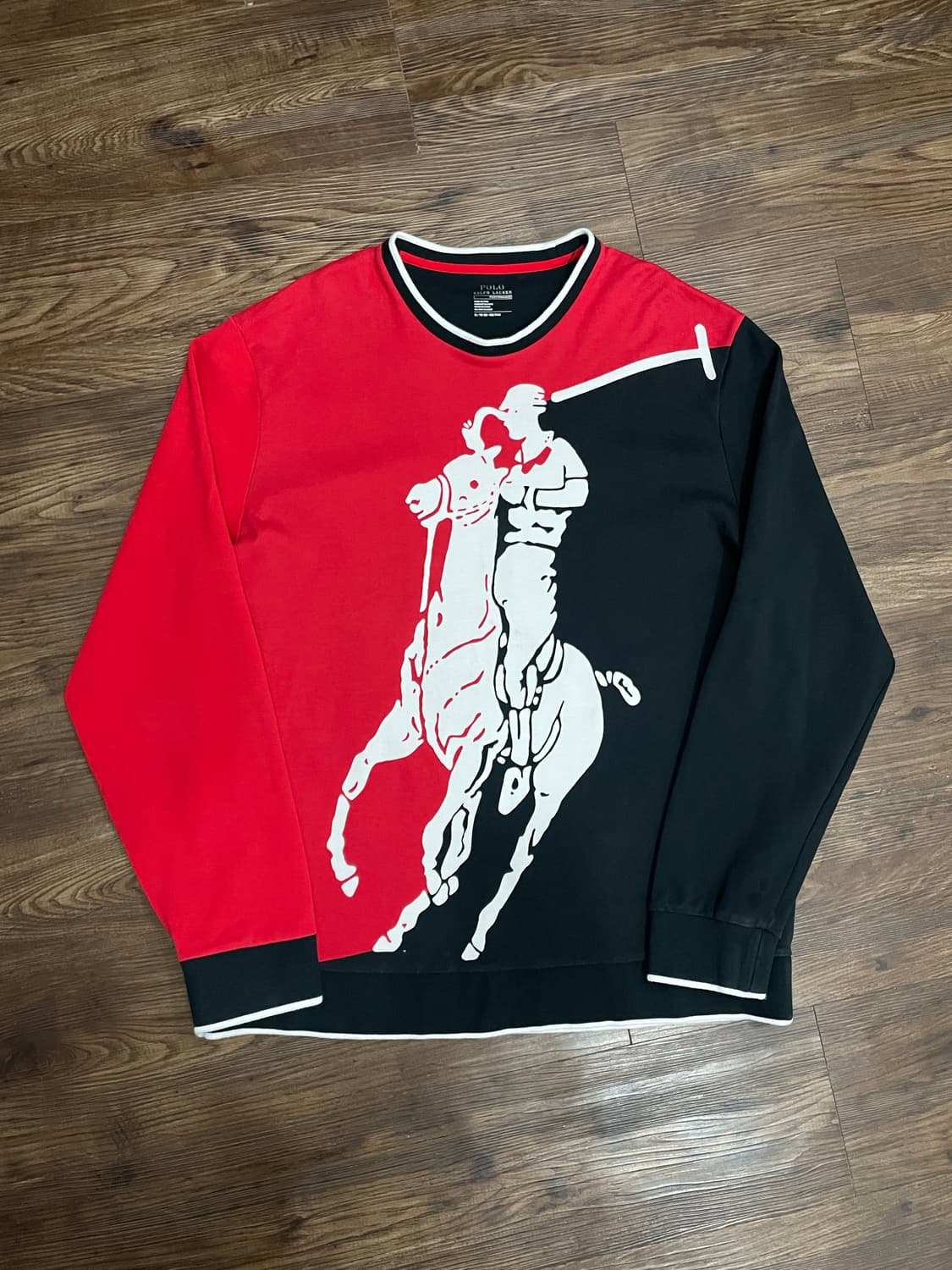 폴로 P-Wing 코튼 인터락 빅로고 그래픽 맨투맨 티 상품이미지3