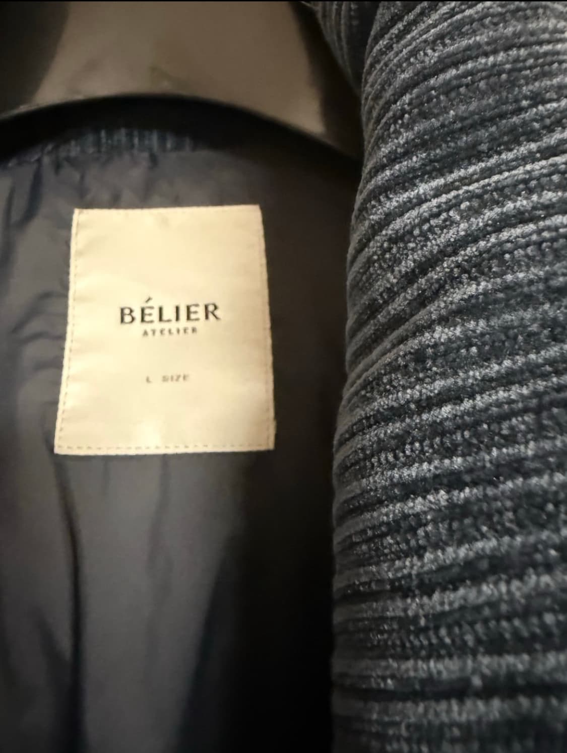 벨리에 코듀로이 패딩 네이비 L 상품이미지4