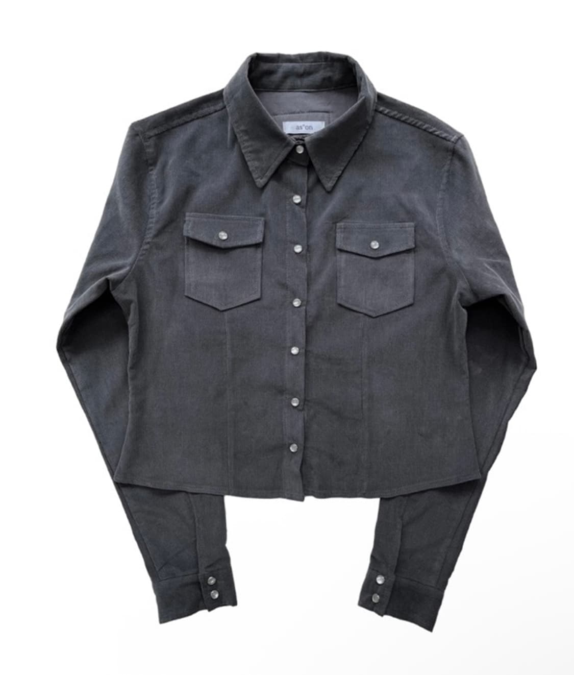 애즈온 제니스 코듀로이 셔츠 차콜 상품이미지1