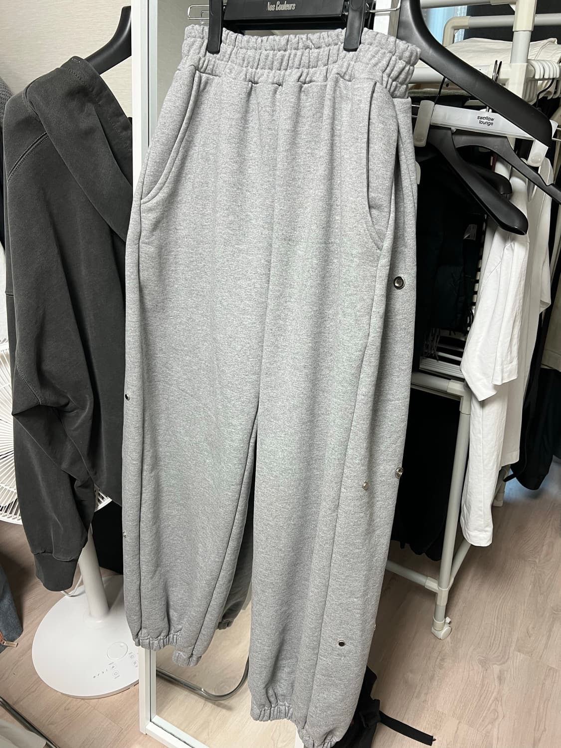 판매)MJD 사이드스냅 와이드 스웻팬츠 L 상품이미지2