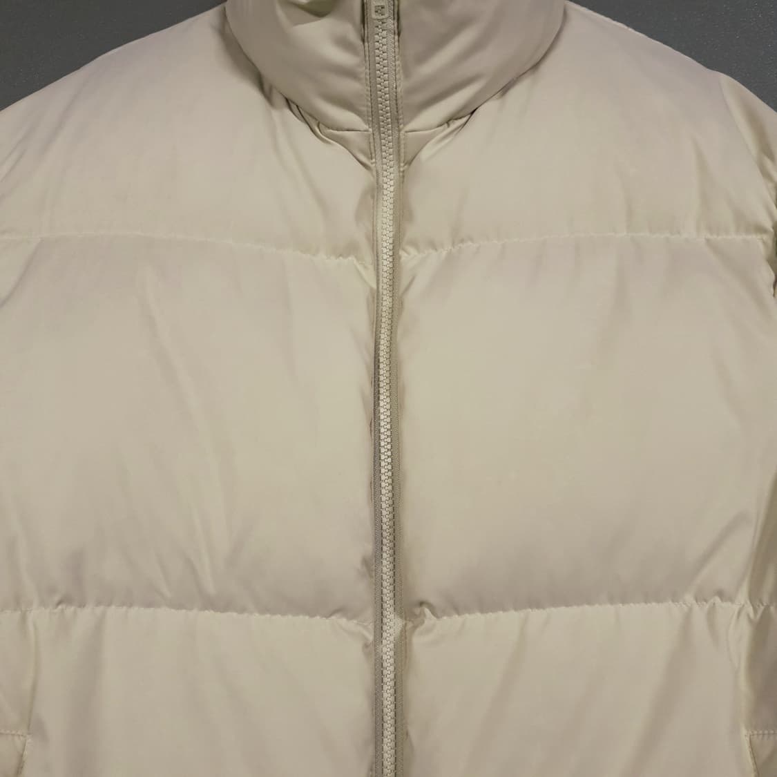 실측 L (100) coor 쿠어 구스다운 숏 패딩 점퍼 자켓 크림 상품이미지2