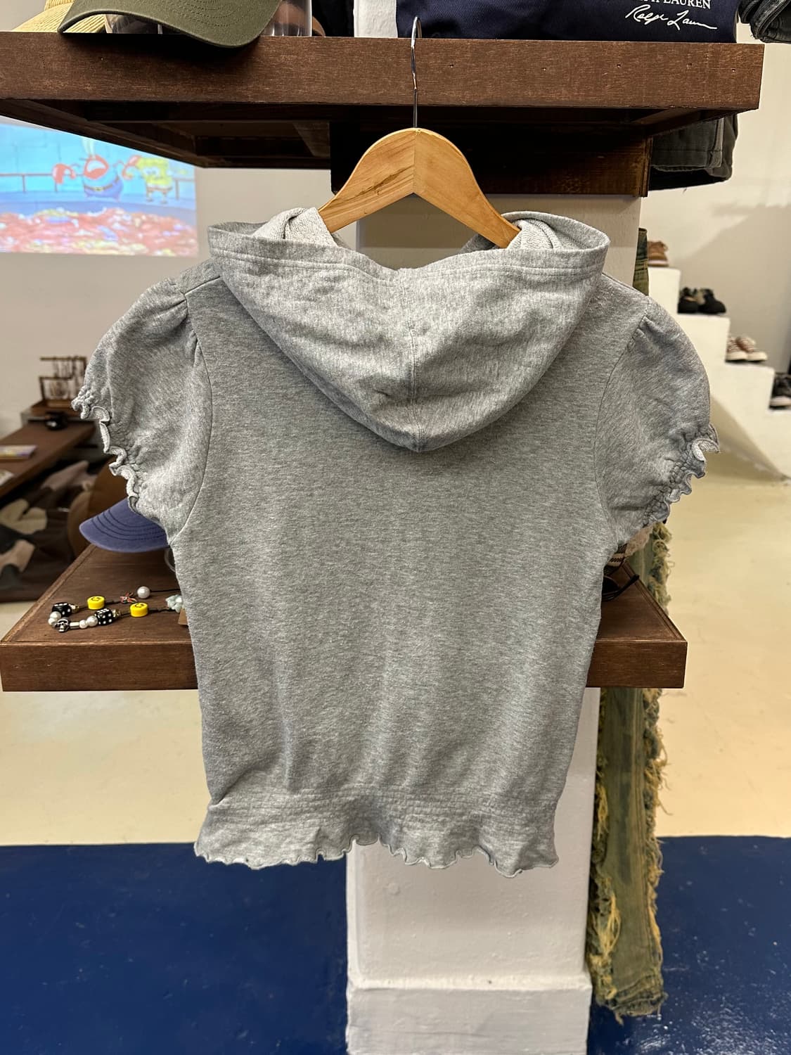 Jpn vtg 엔젤 블루 하프 후드 상품이미지5