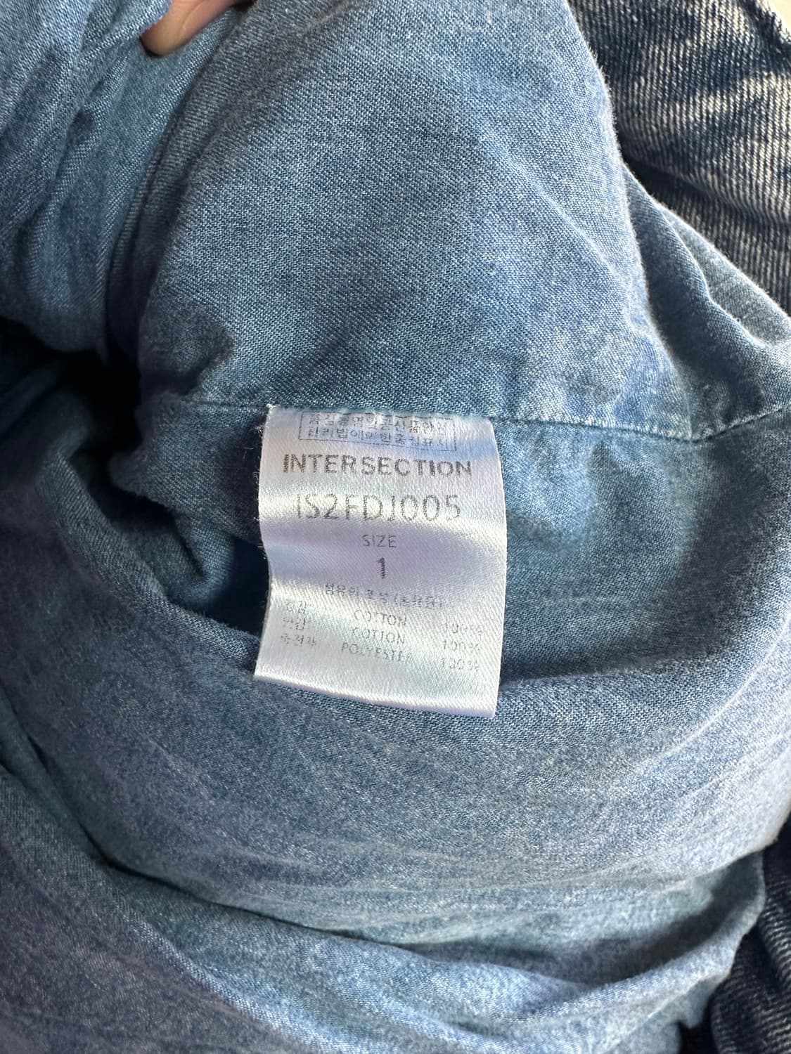 인터섹션 오버사이즈 패디드 데님 자켓 블루 상품이미지6
