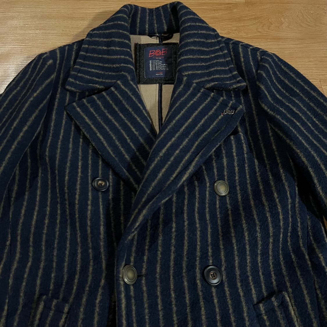 [100] 비오비 핸드메이드 스트라이프 코트 상품이미지2