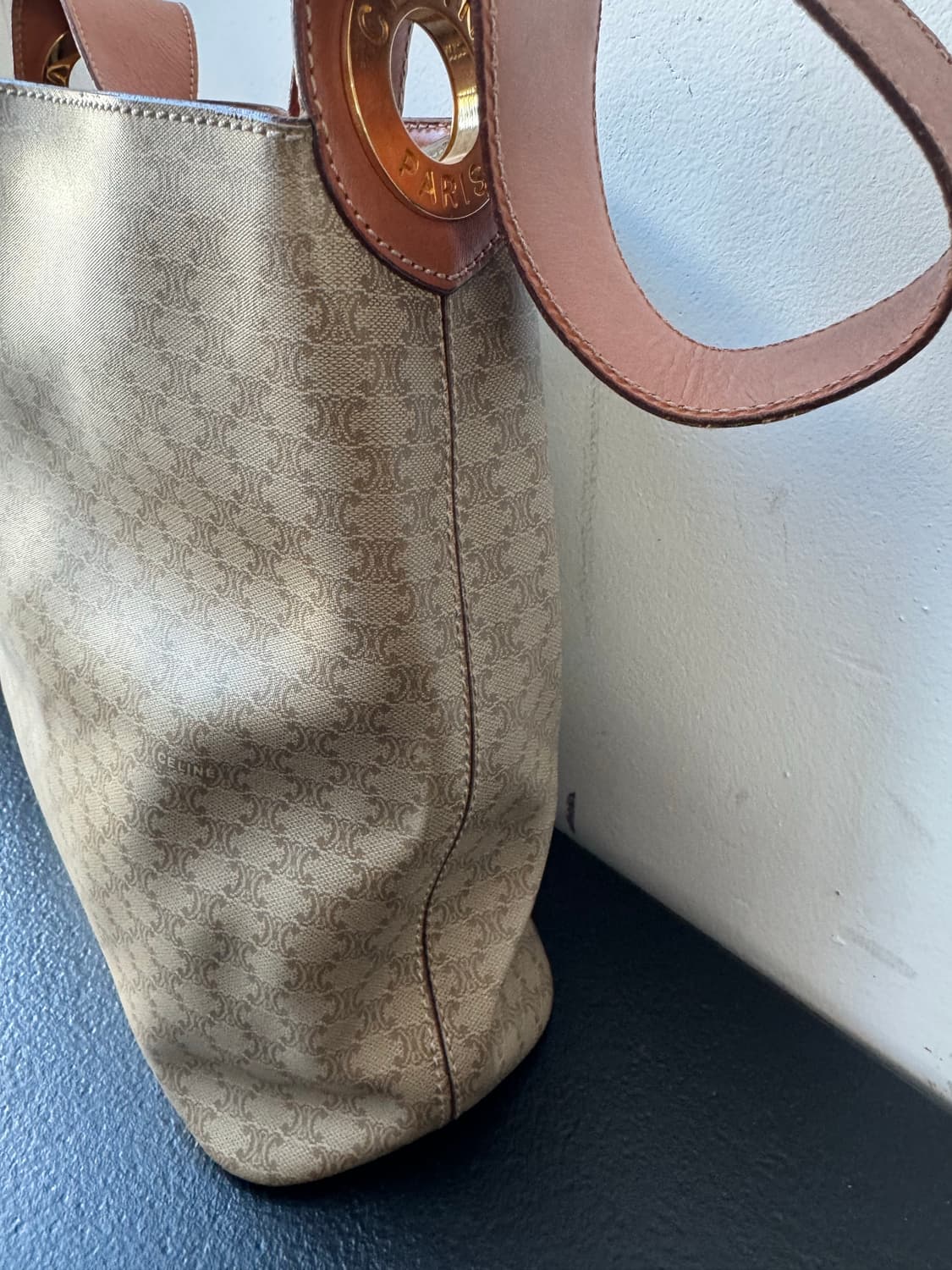 셀린느 브라운 레더 트리밍 마카담 캔버스 투웨이(정품) 상품이미지2