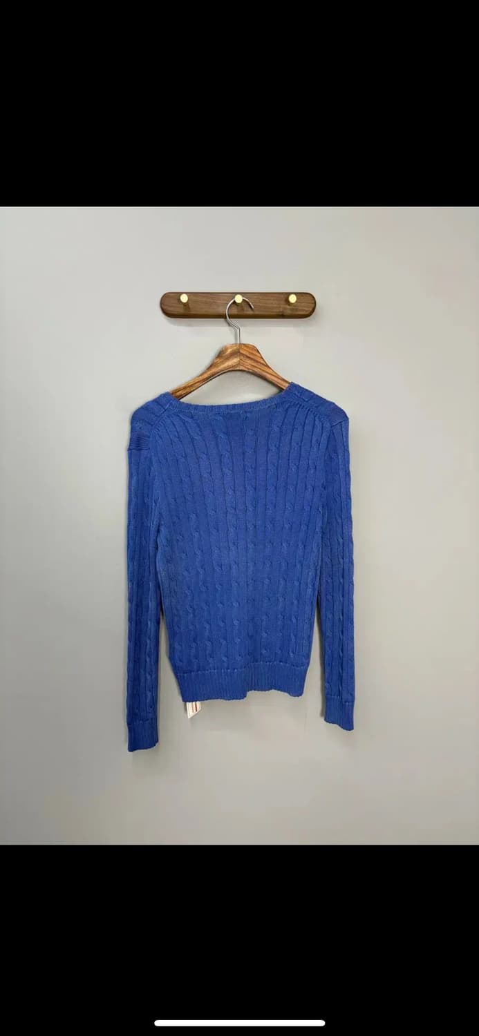 폴로 랄프로렌 로고 케이블 꽈배기 크루넥 블루 니트 H1586 상품이미지4