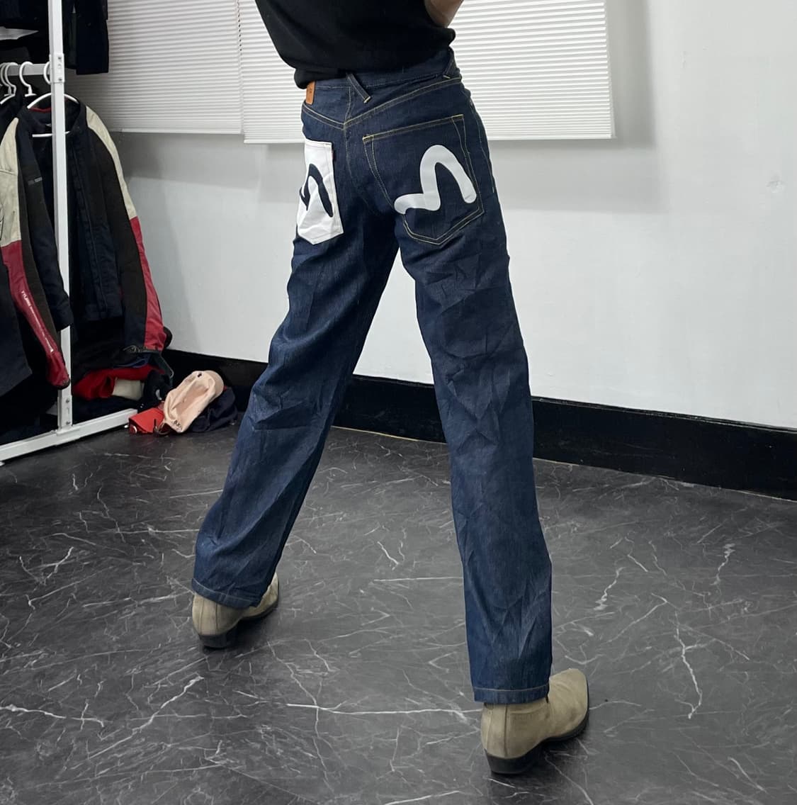 28in 에비수 재팬 비대칭 하이웨스트 와이드 데님 상품이미지1