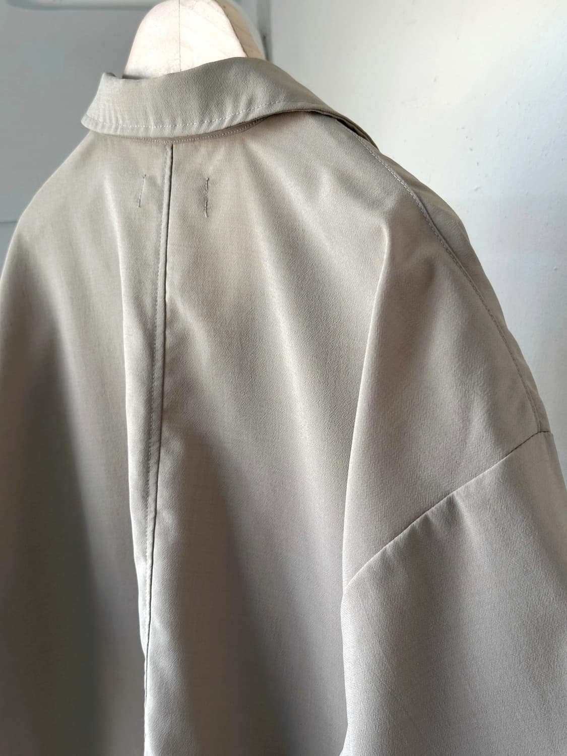 Linen touch light poly open collar shirt 상품이미지6