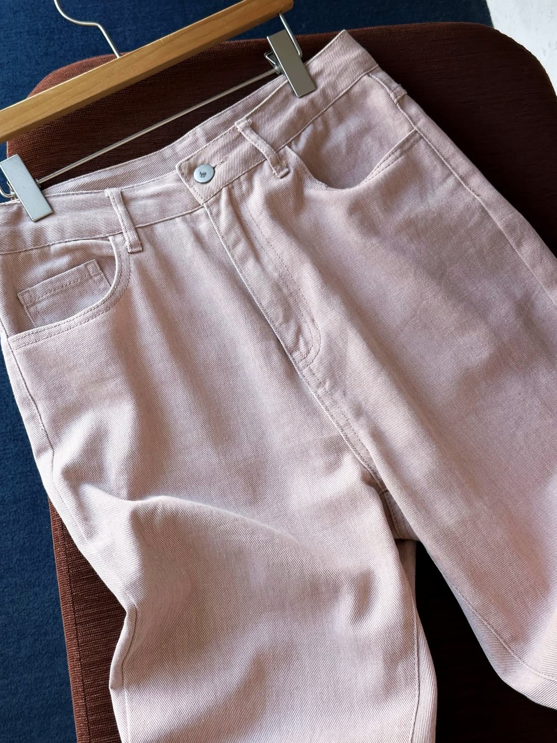 Cotton denim side slit flare pants 상품이미지5