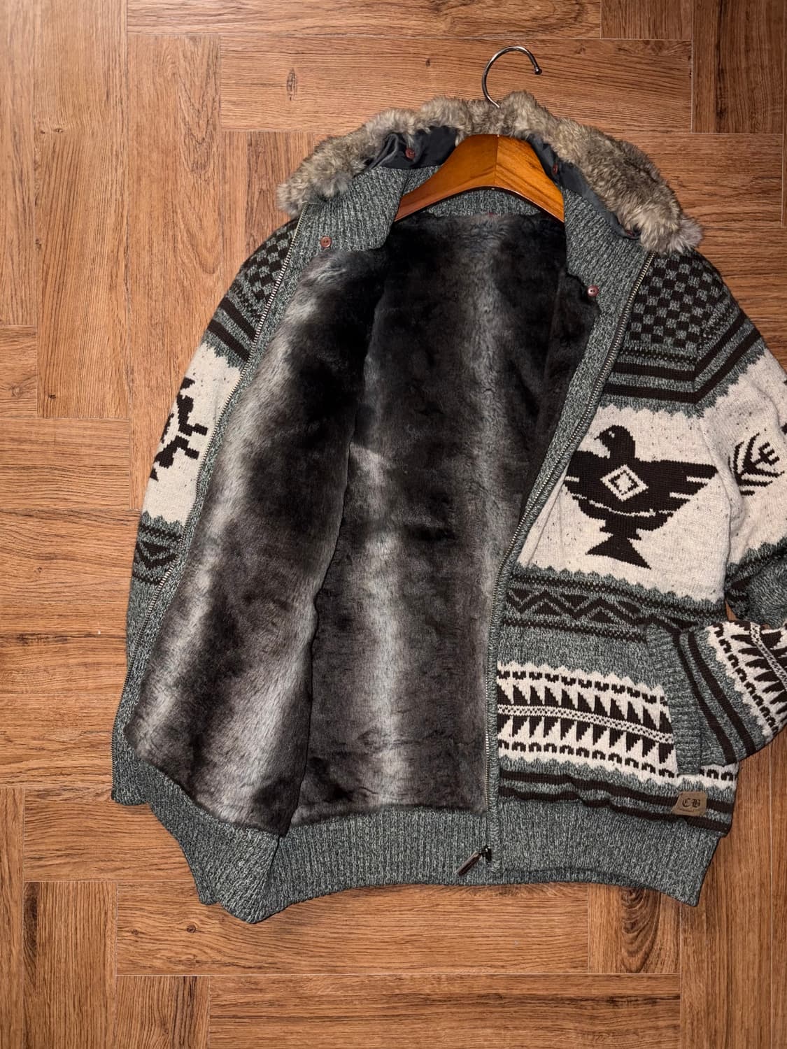 퍼 카라 노르딕 니트 집업 상품이미지5