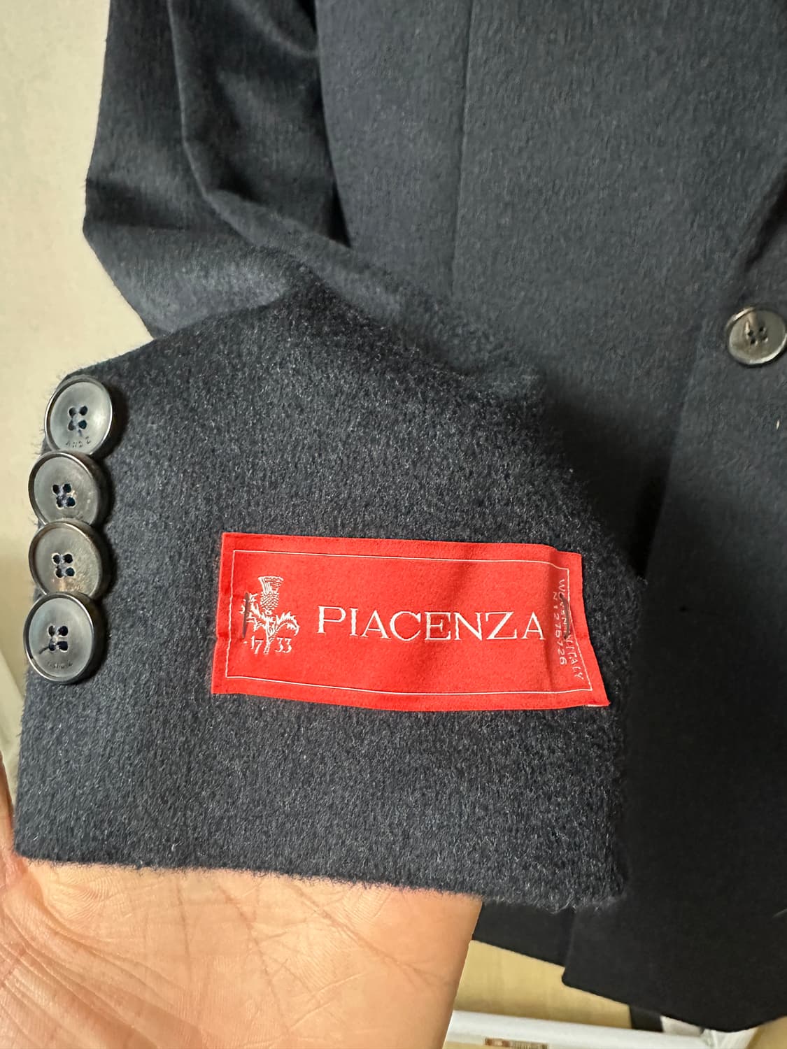 (새상품) 앤드지 피아첸자 캐시미어코트 95 네이비 상품이미지4