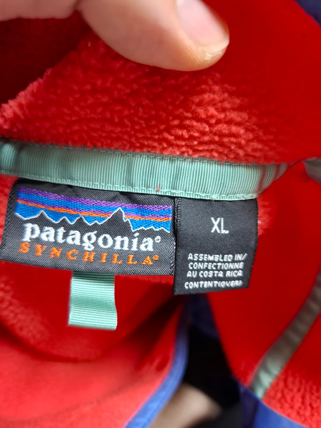 XL 파타고니아 90s 신칠라 플리스 풀오버 오렌지 레드 상품이미지3