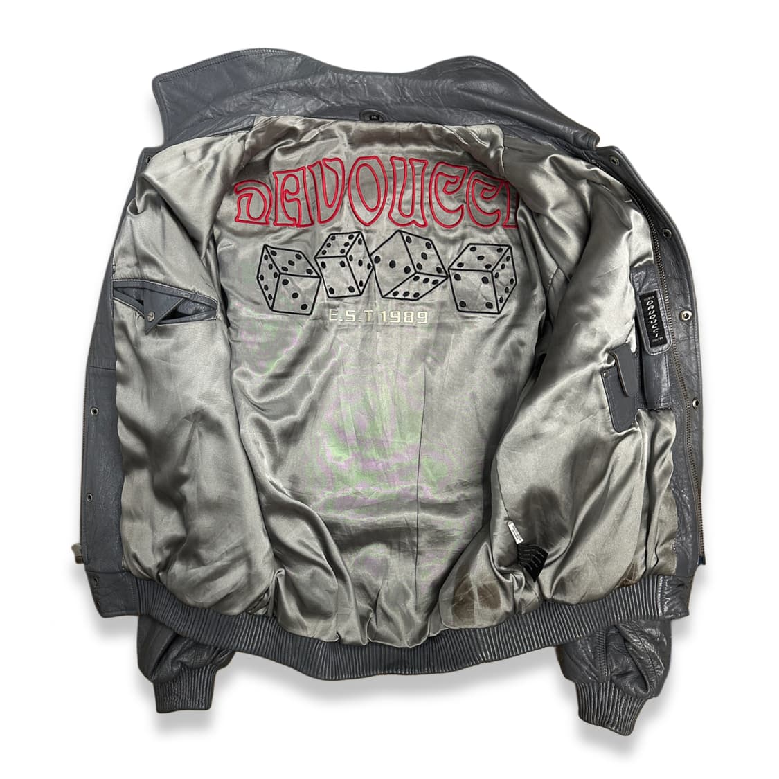 90s DAVOUCCI 레더 봄버 자켓 XXL 상품이미지3