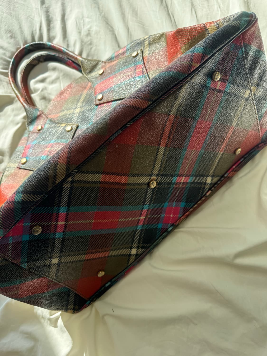 비비안 웨스트우드 00s 빈티지드 체크 토트백 상품이미지4