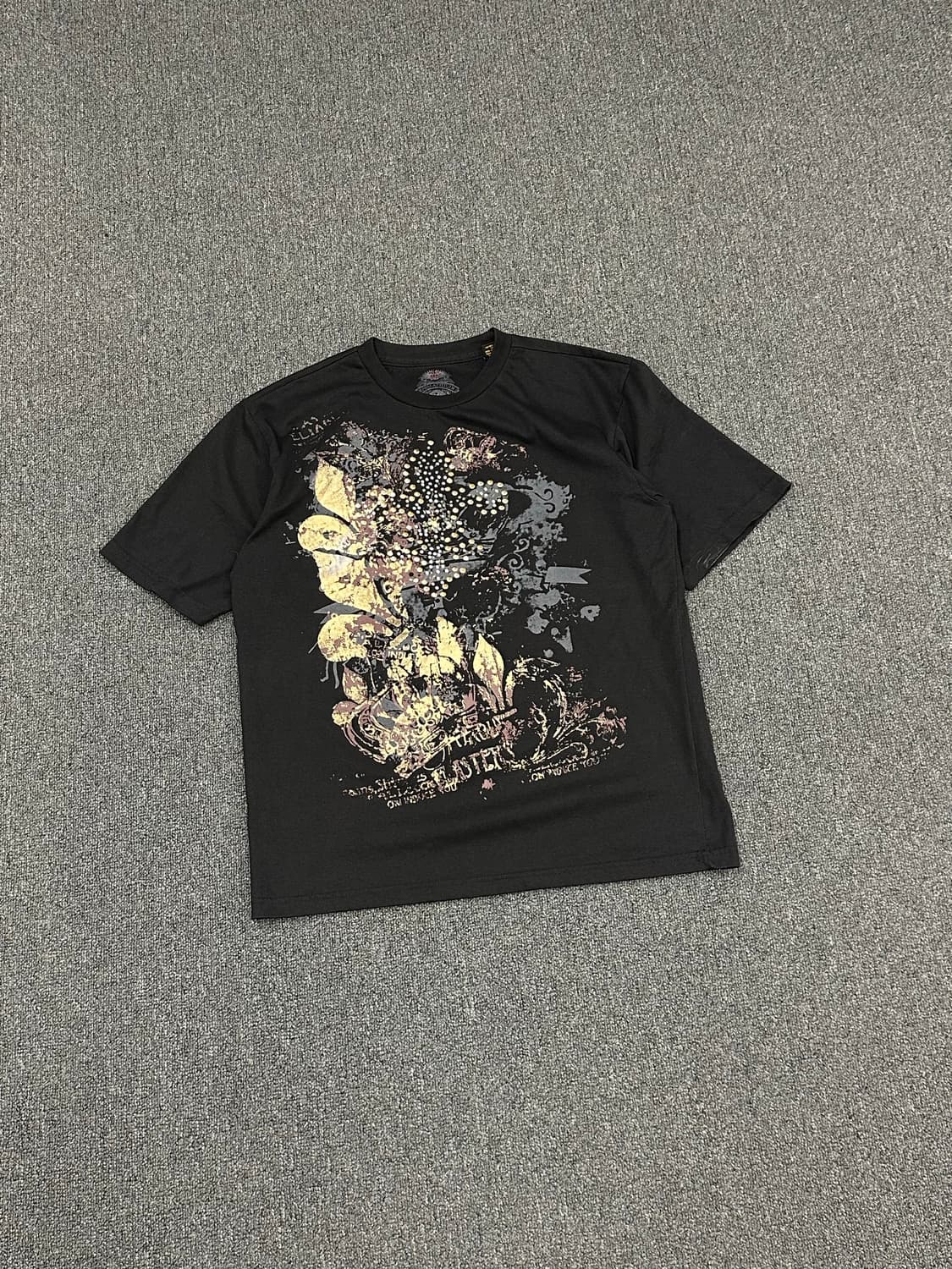 L)Denim Attitude 빈티지 Y2K 큐빅 프린팅 반팔 상품이미지3