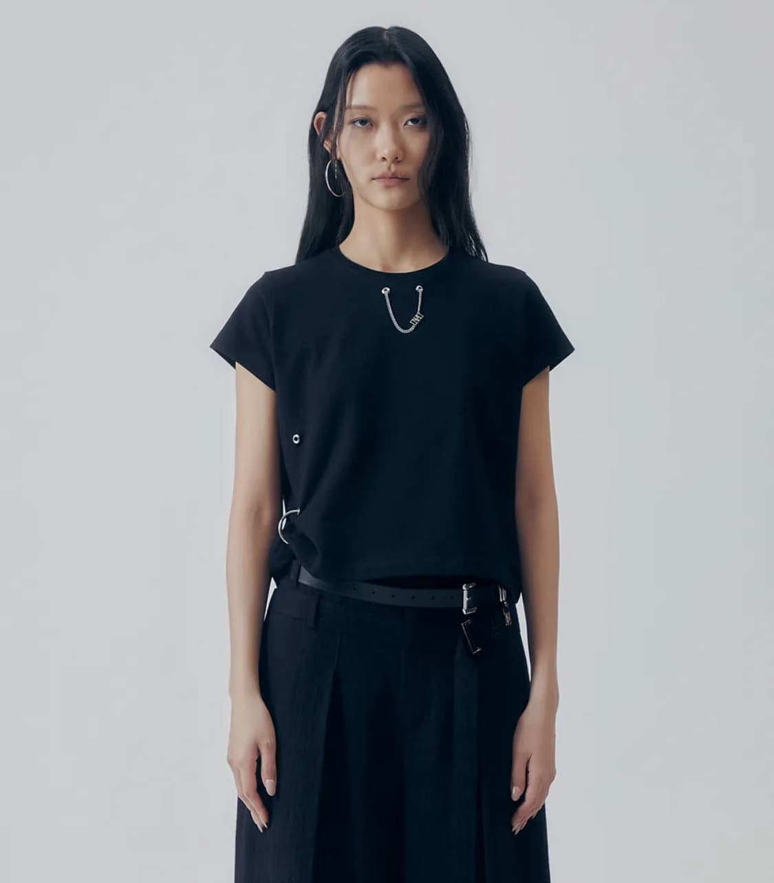 트리밍버드 Dubre Chain Crop T 블랙 상품이미지3