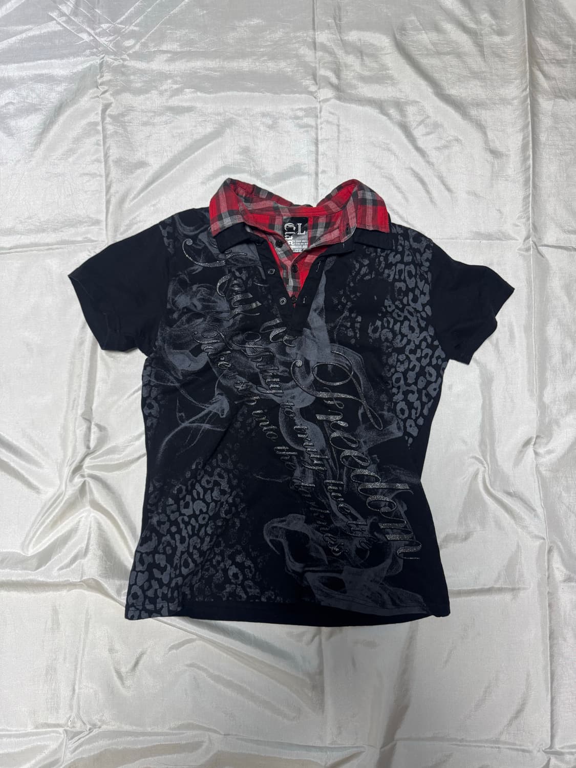 O0's Design Check Layered Leopard Tee 상품이미지1