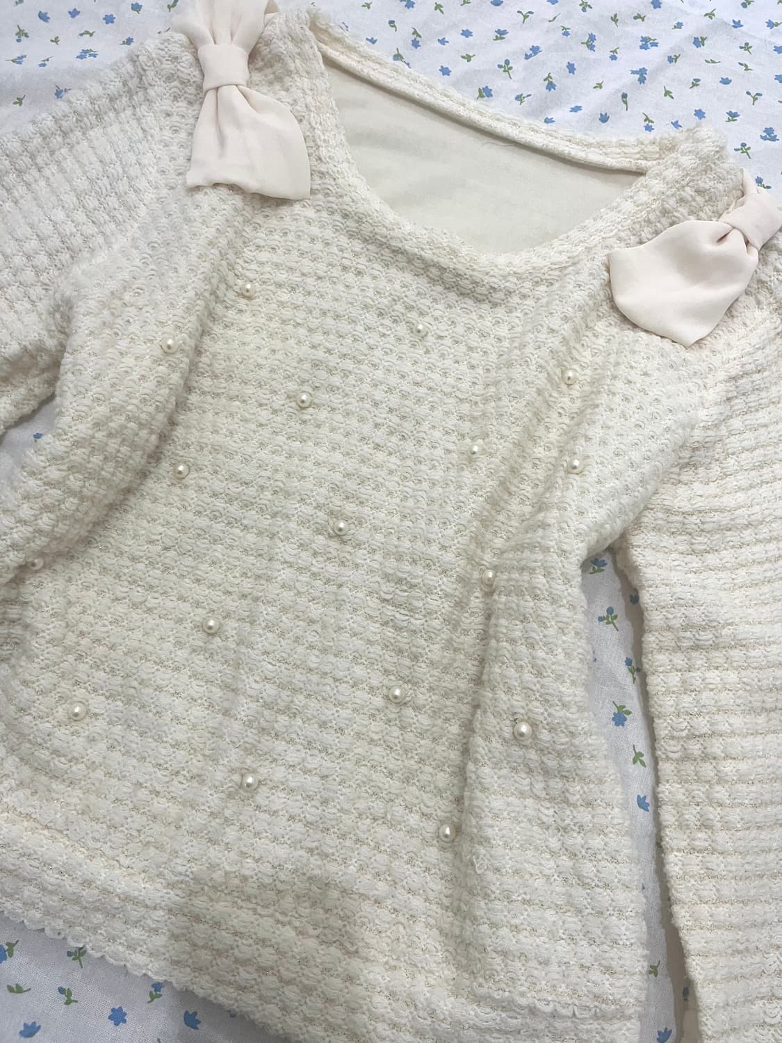 리즈리사 엑시즈팜 리본 진주 니트 히메갸루 트랄라라 맹물오월빈티지 짜잔씨 상품이미지3