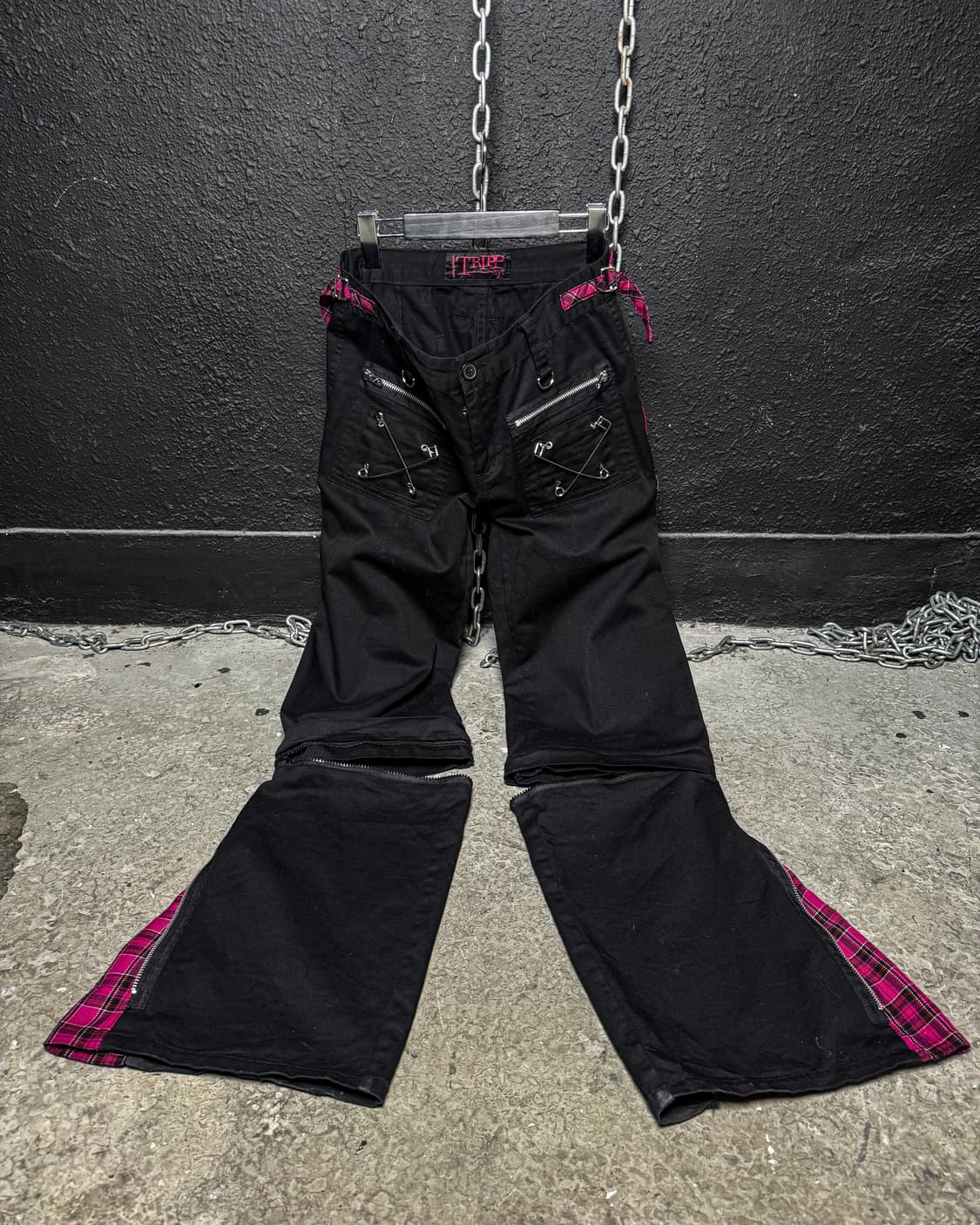 TRIPP NYC – Pink Tartan Bondage Zip Pant 상품이미지1