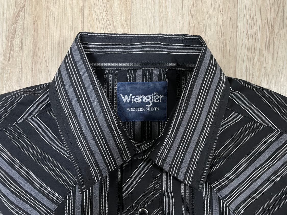 100) 90's 랭글러 블랙 스트라이프 웨스턴셔츠(데드스탁)RRL&폴로 상품이미지3