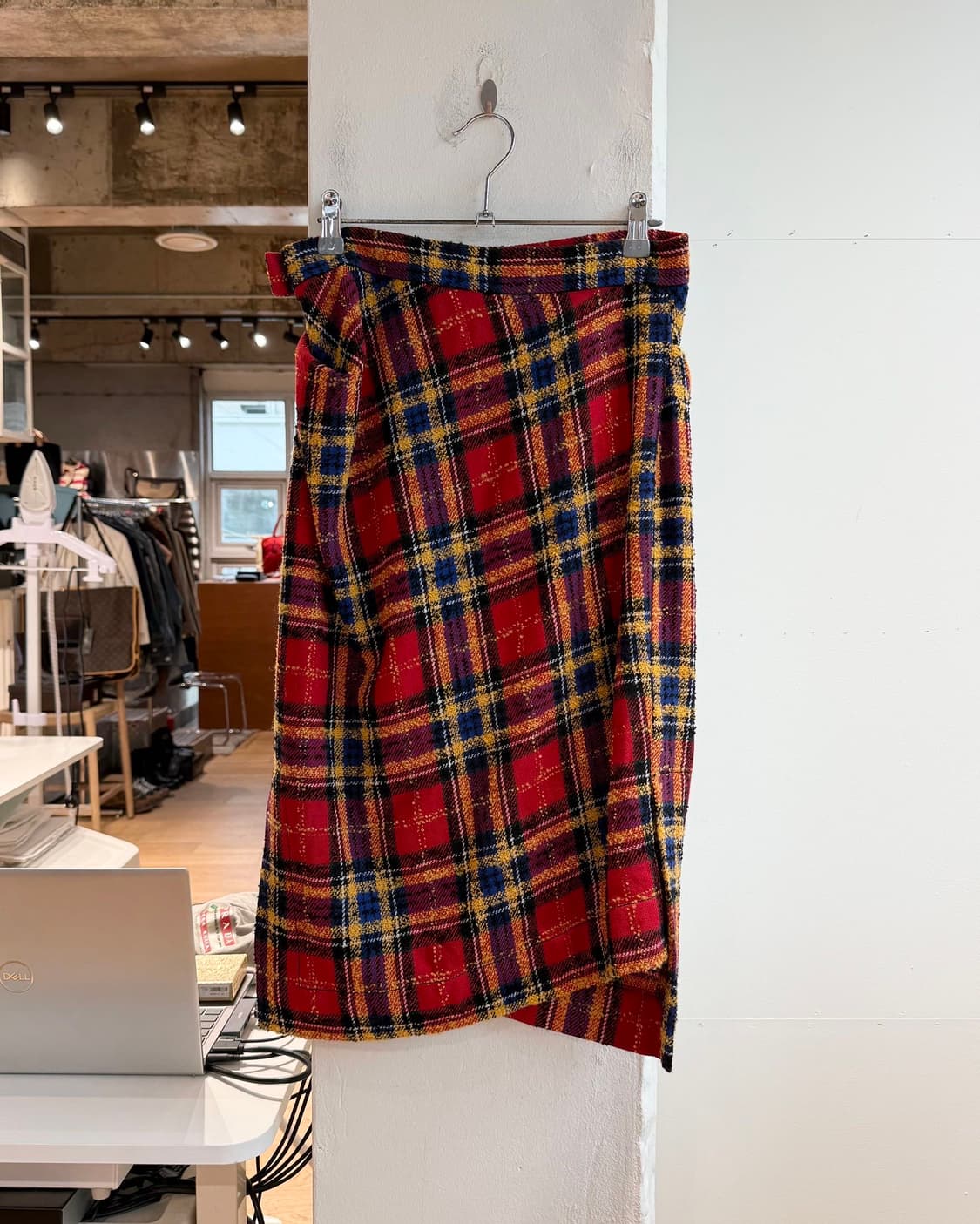 비비안 웨스트우드 레드 타탄체크 미디스커트  상품이미지6
