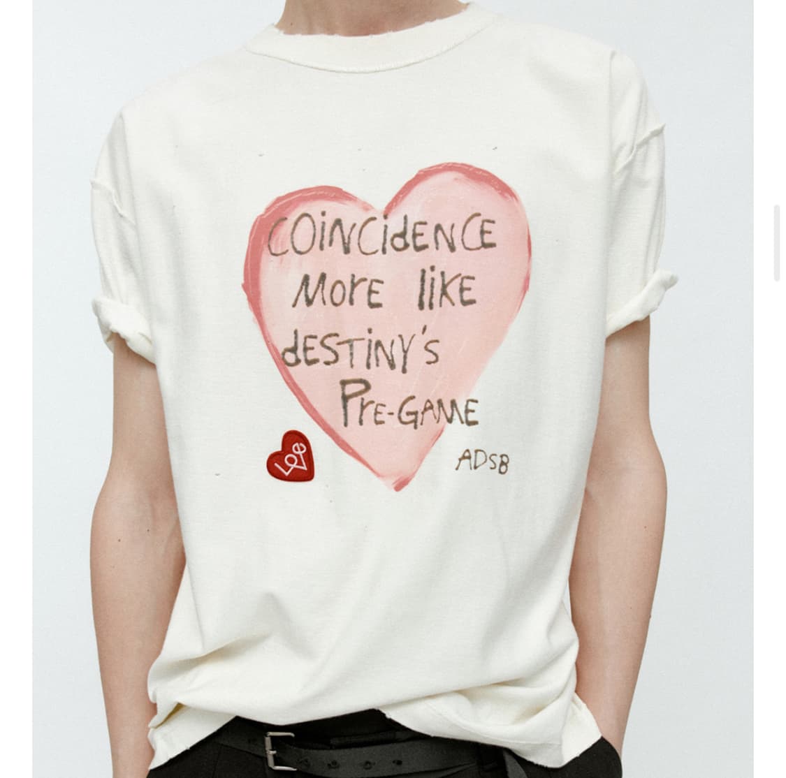 앤더슨벨 UNISEX HEART MESSAGE T-SHIRT 상품이미지1