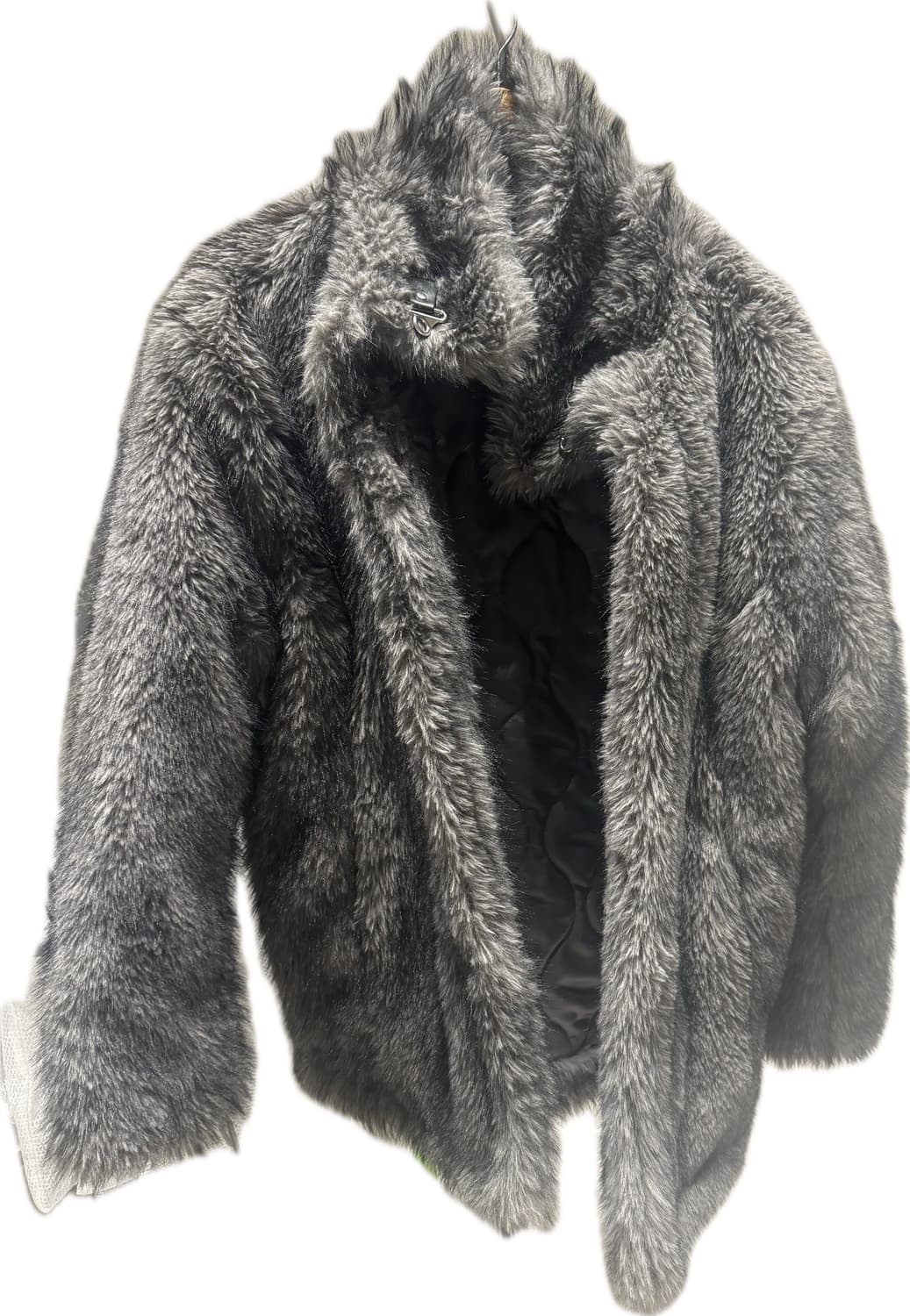 밀로우먼 퍼 자켓 차콜 색상 M 상품이미지3