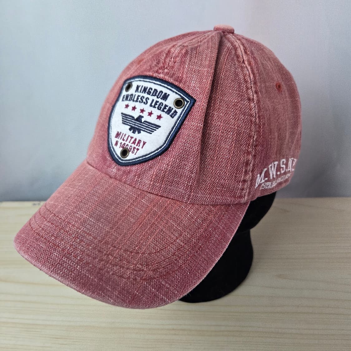 프리/ 밀리터리 레드 빈티지 워싱 볼캡 모자 상품이미지1
